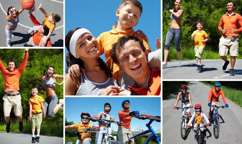 Коллаж спортивная семья