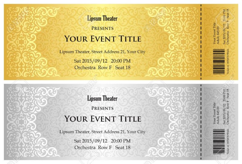 Театральный билет макет
