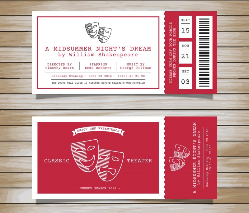 Пригласительный билет в театр