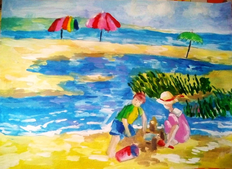 Лето раскраска для детей