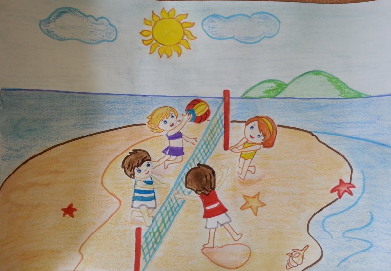 Рисунок на тему летние каникулы