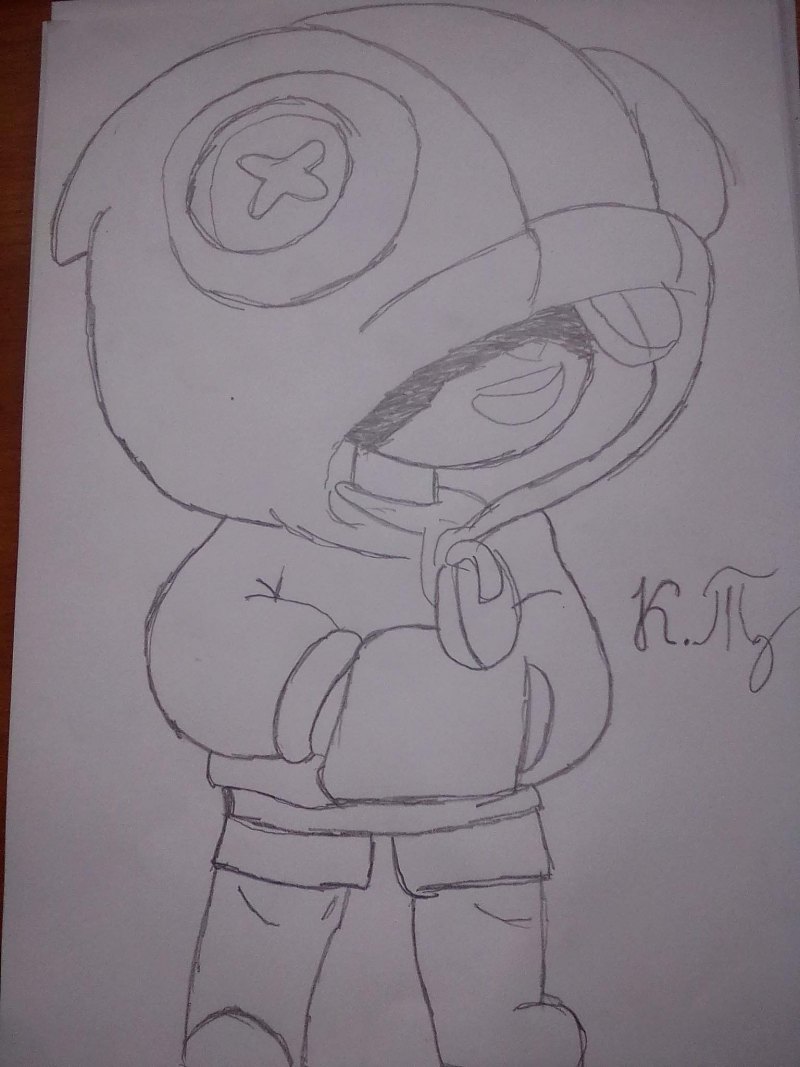 Срисовывать Леона из Brawl Stars