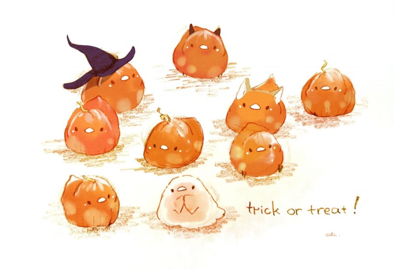 Хэллоуин милые иллюстрации