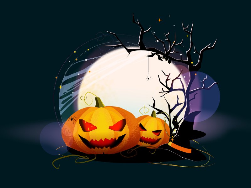 Маленькие рисунки на Хэллоуин