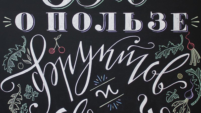 Надписи на грифельной доске