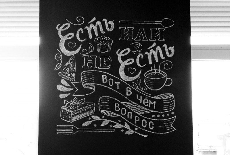 Надписи на меловой доске