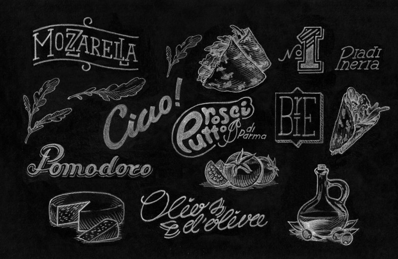 Леттеринг на черном фоне