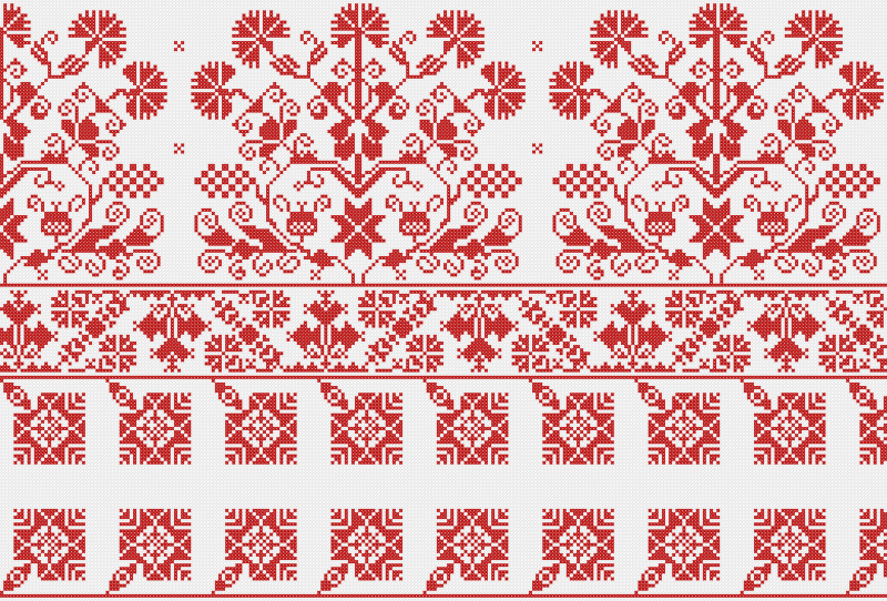 Русский орнамент красный