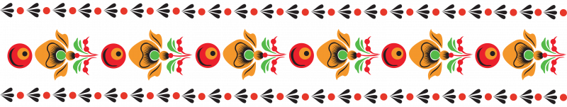 Городецкая роспись орнаментальная полоса