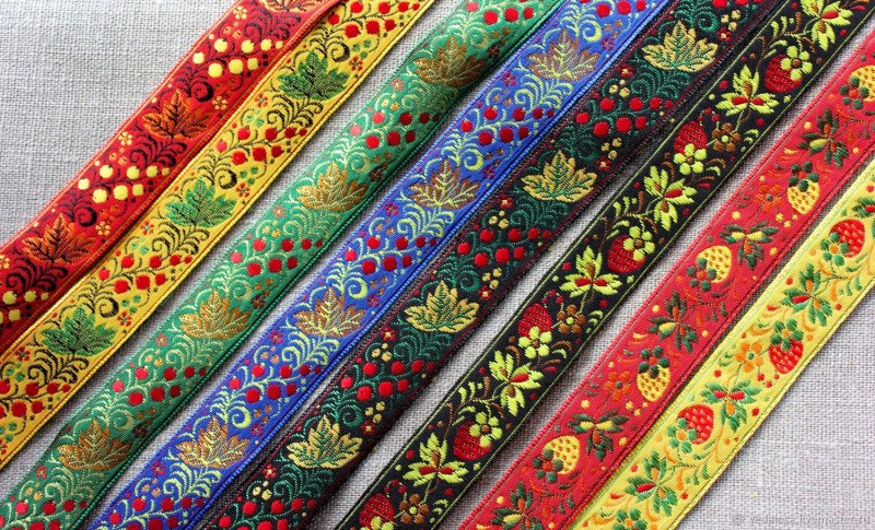 Тесьма жаккардовая Хохлома