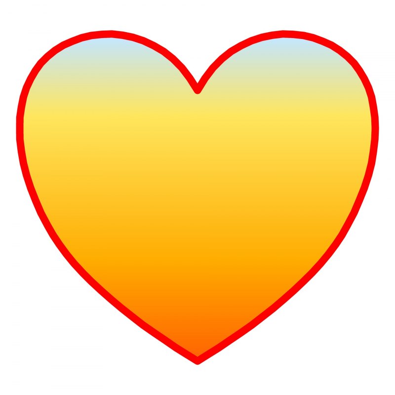 Сердечко оранжевое контур