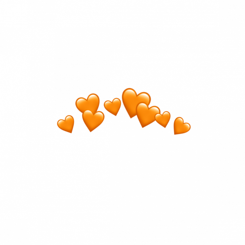 Оранжевое сердце на прозрачном фоне