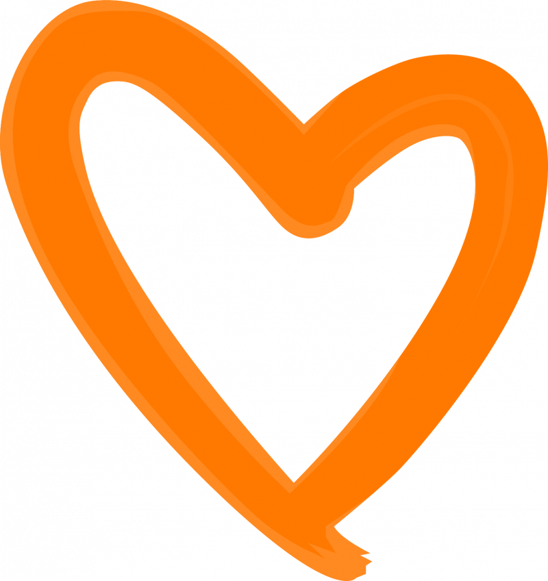 Оранжевое сердце смайлик