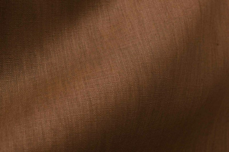 Коричневый лен ткань