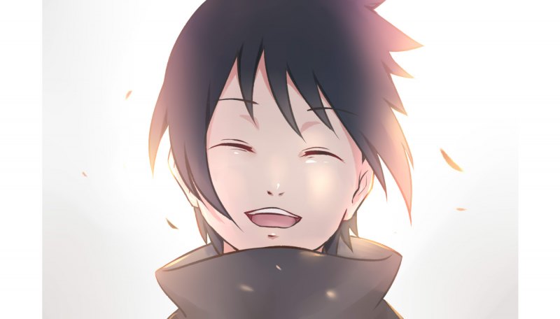 Саске маленький улыбается