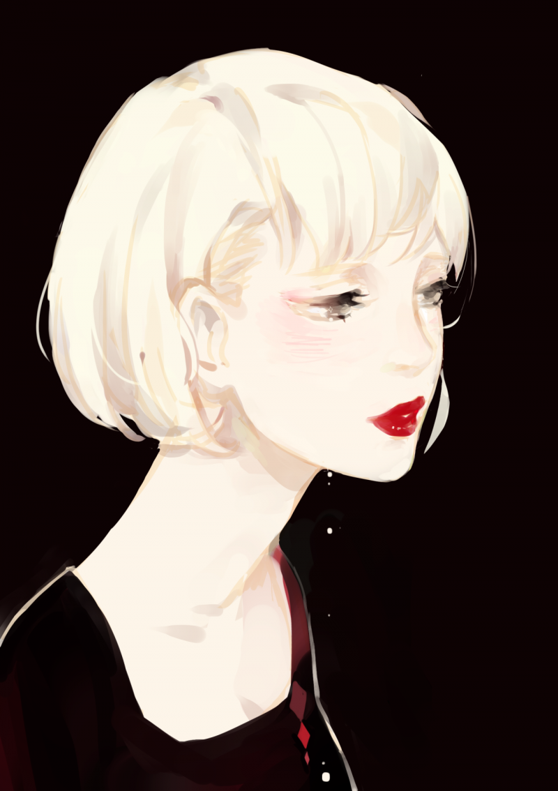 Блондинка с короткими волосами арт