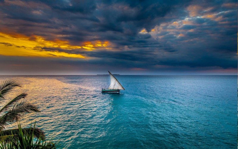 Закат на море