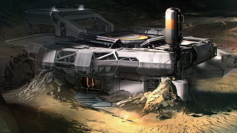 Космическая база Sci Fi концепт