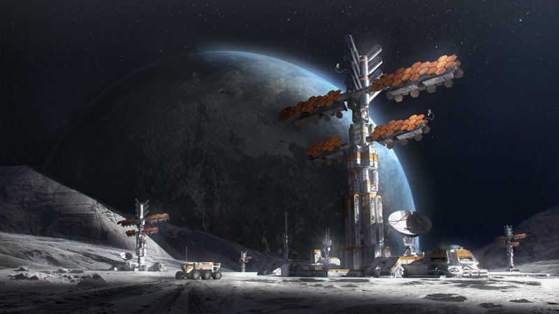 Космическая база Sci Fi концепт