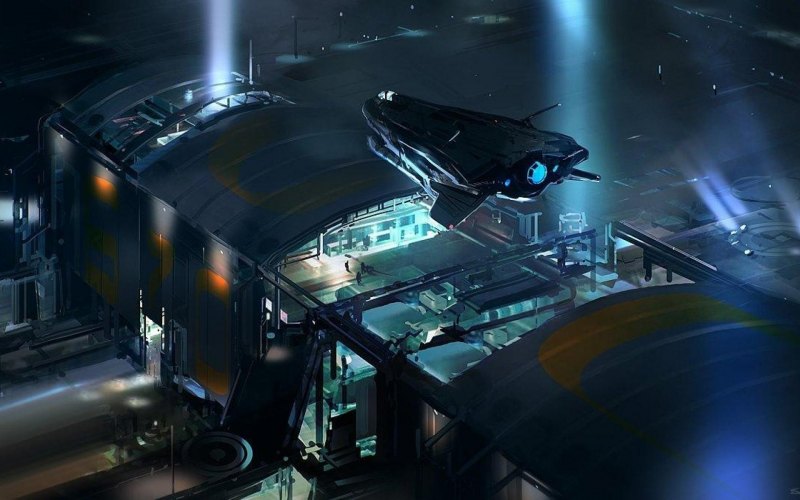 Космическая база Sci Fi концепт