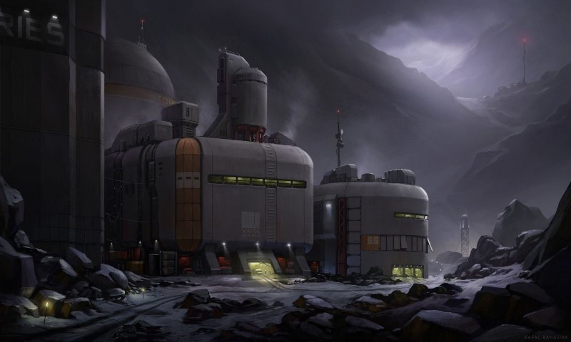 Военная база Sci Fi арт