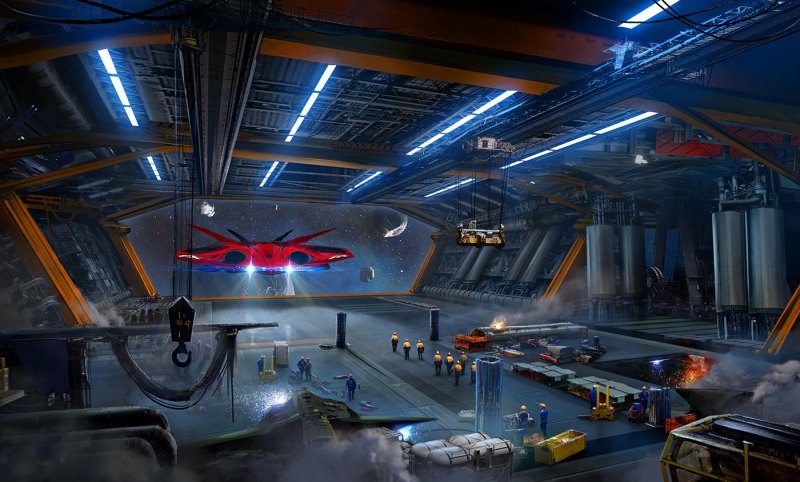 Корабли ангар Sci Fi