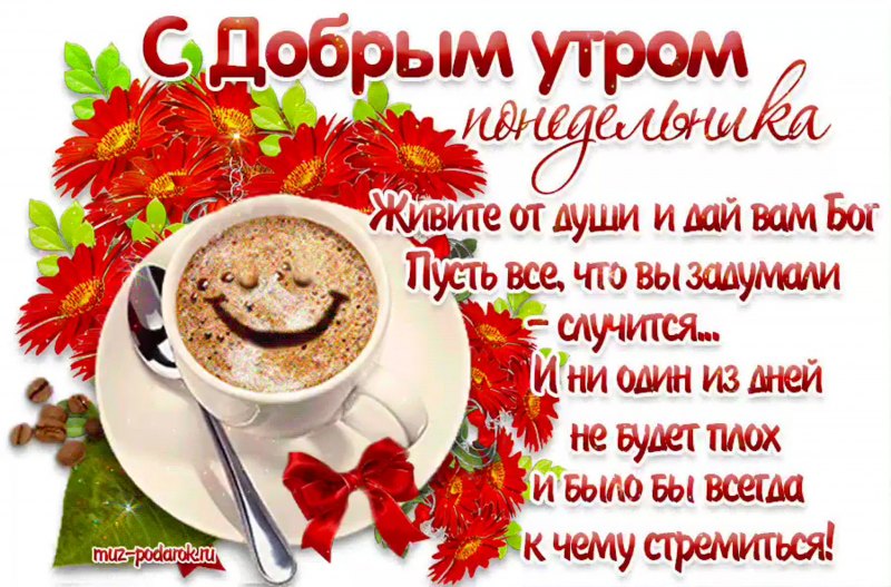 Открытки с добрым утром понедельника