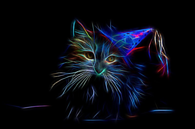 Акварель абстракция кошки