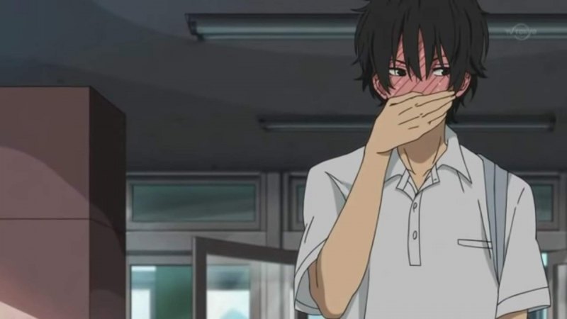 Аниме парень смущается