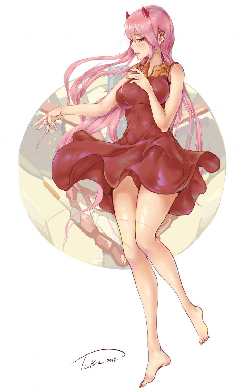 Zero two barefoot