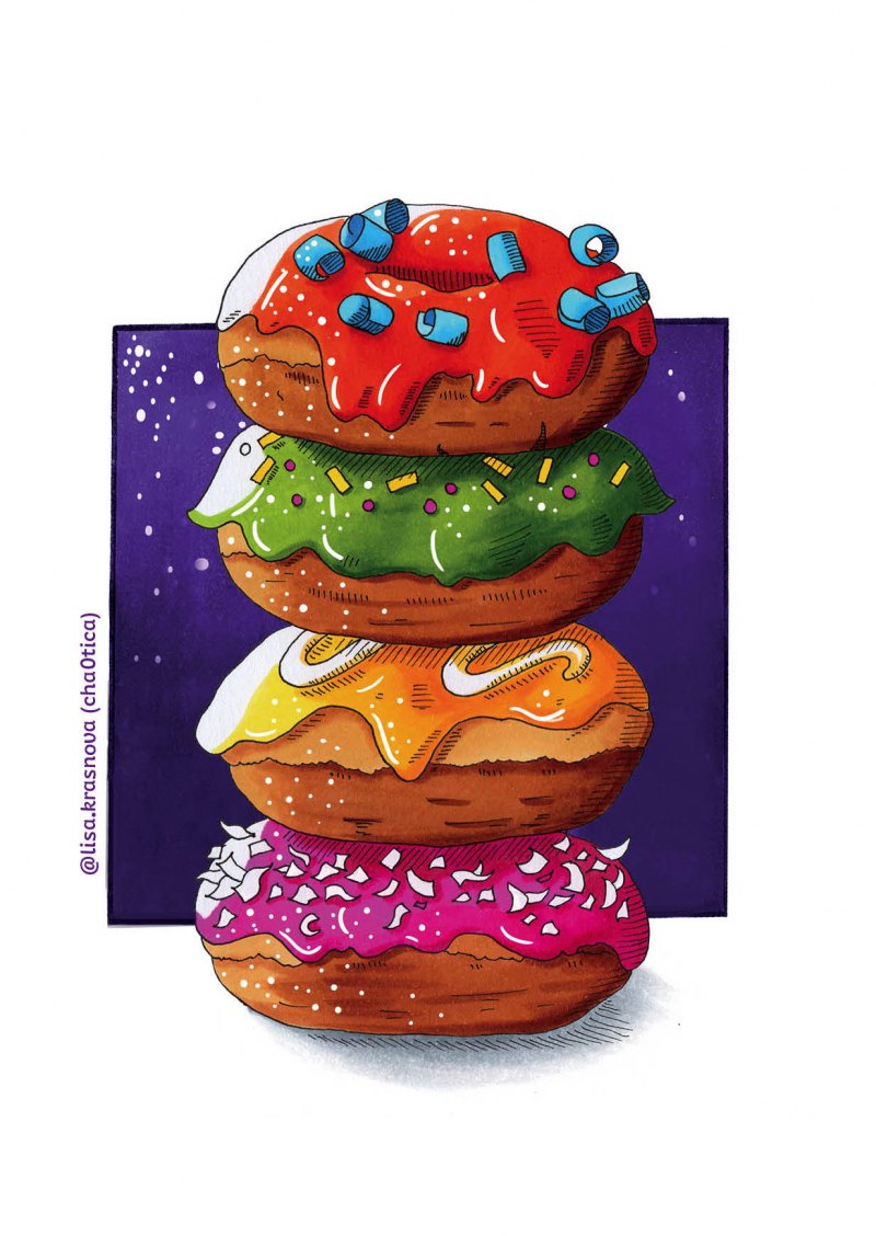 Пончик маркерами
