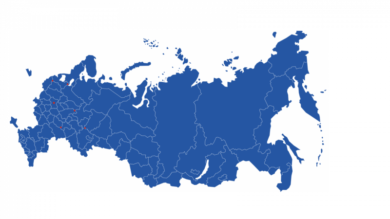 Карта Росси с регионами 3д