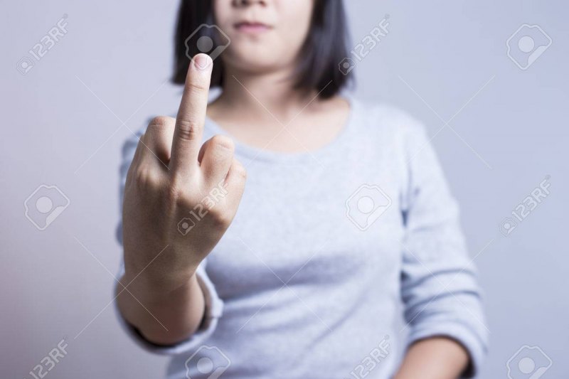 Showing Middle finger reference