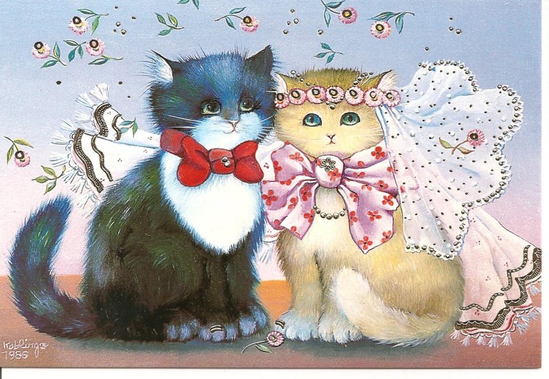 С днем свадьбы котики