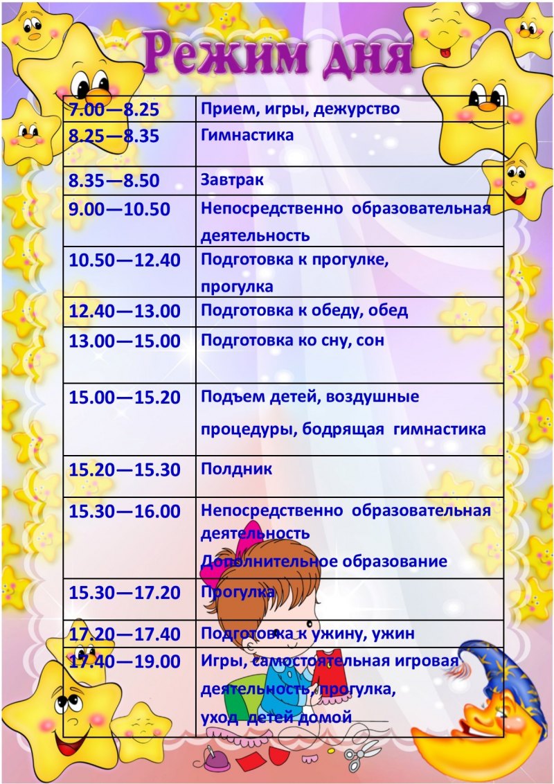 Режим дня в детском саду