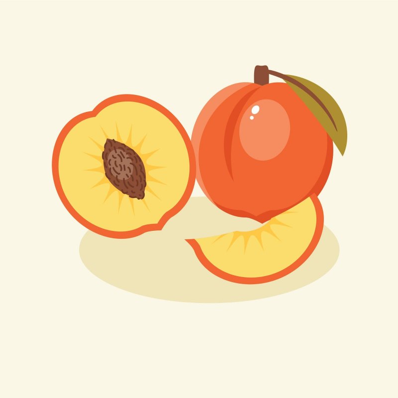 Персик нарисованный