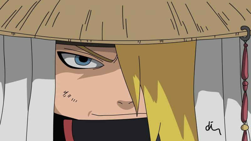 Дейдара в шляпе Акацуки