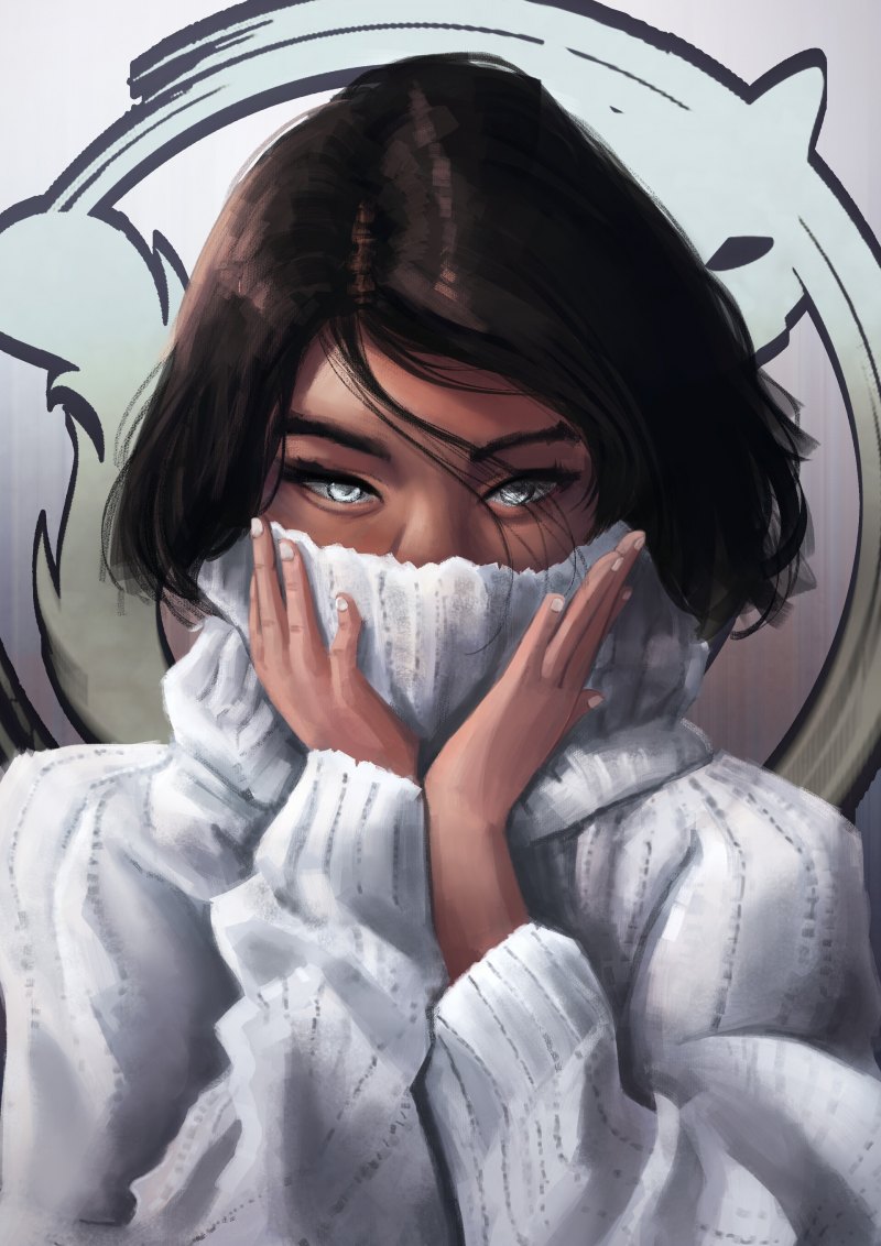 Недовольная девушка арт