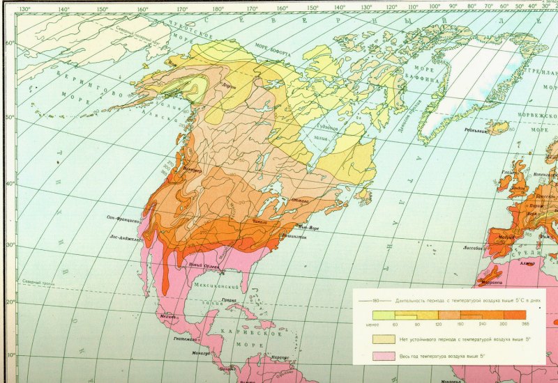 Климатическая карта северной америки