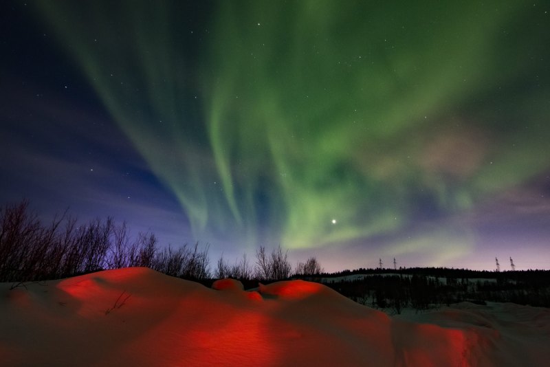 Северное сияние на Камчатке