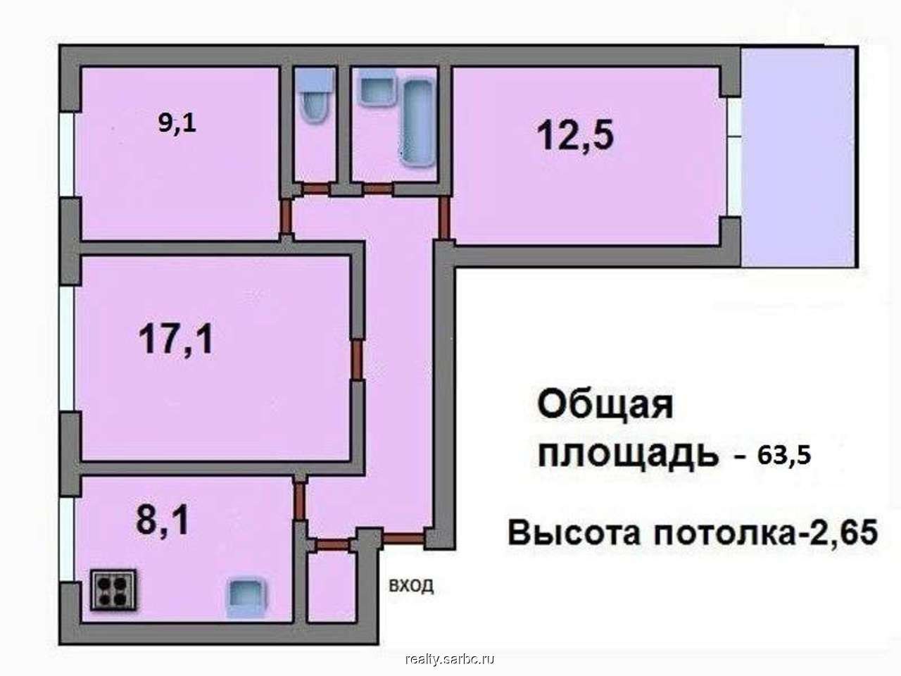Дизайн-проект 3-комнатной квартиры