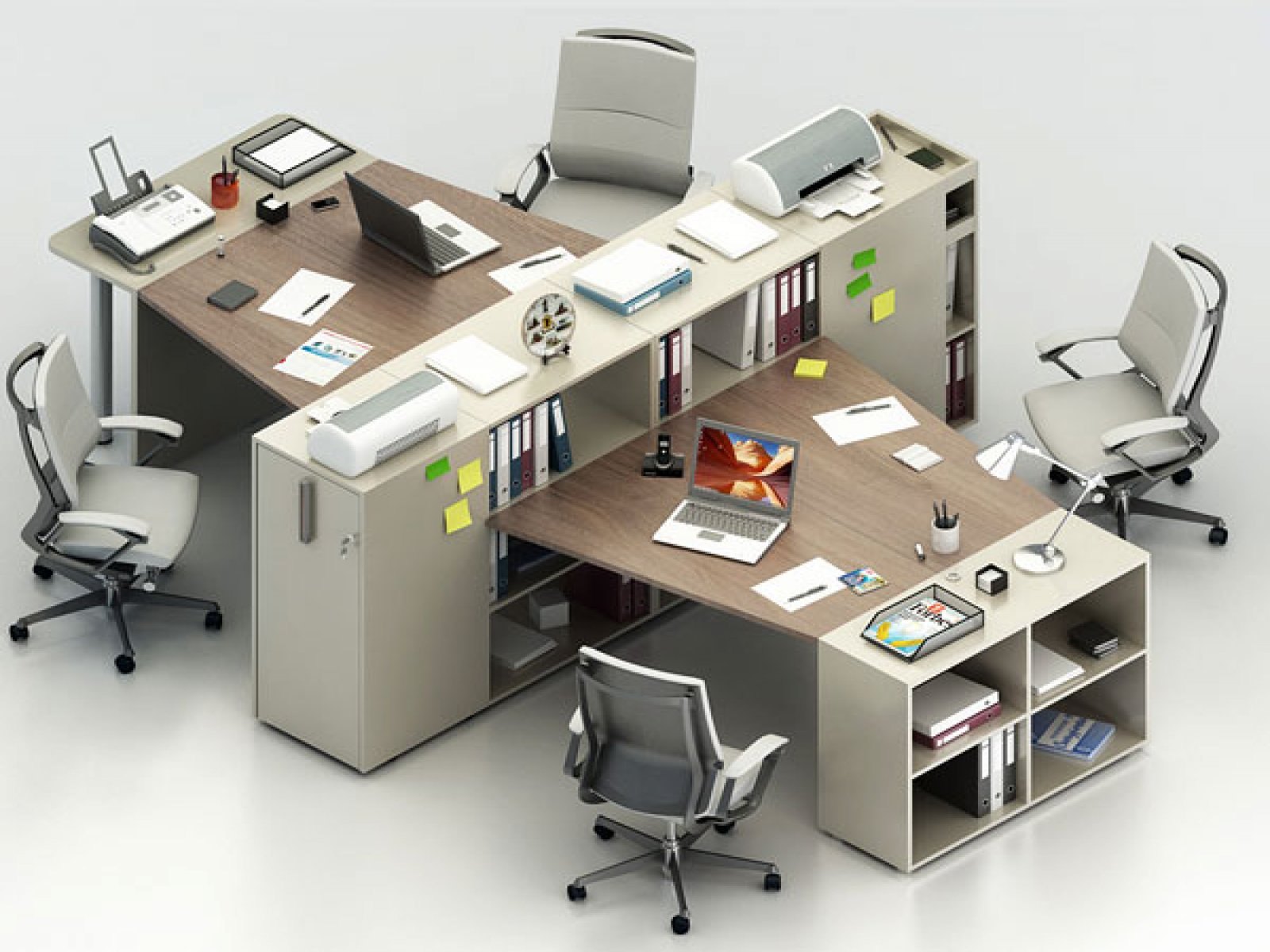 Расположение рабочих столов в офисе