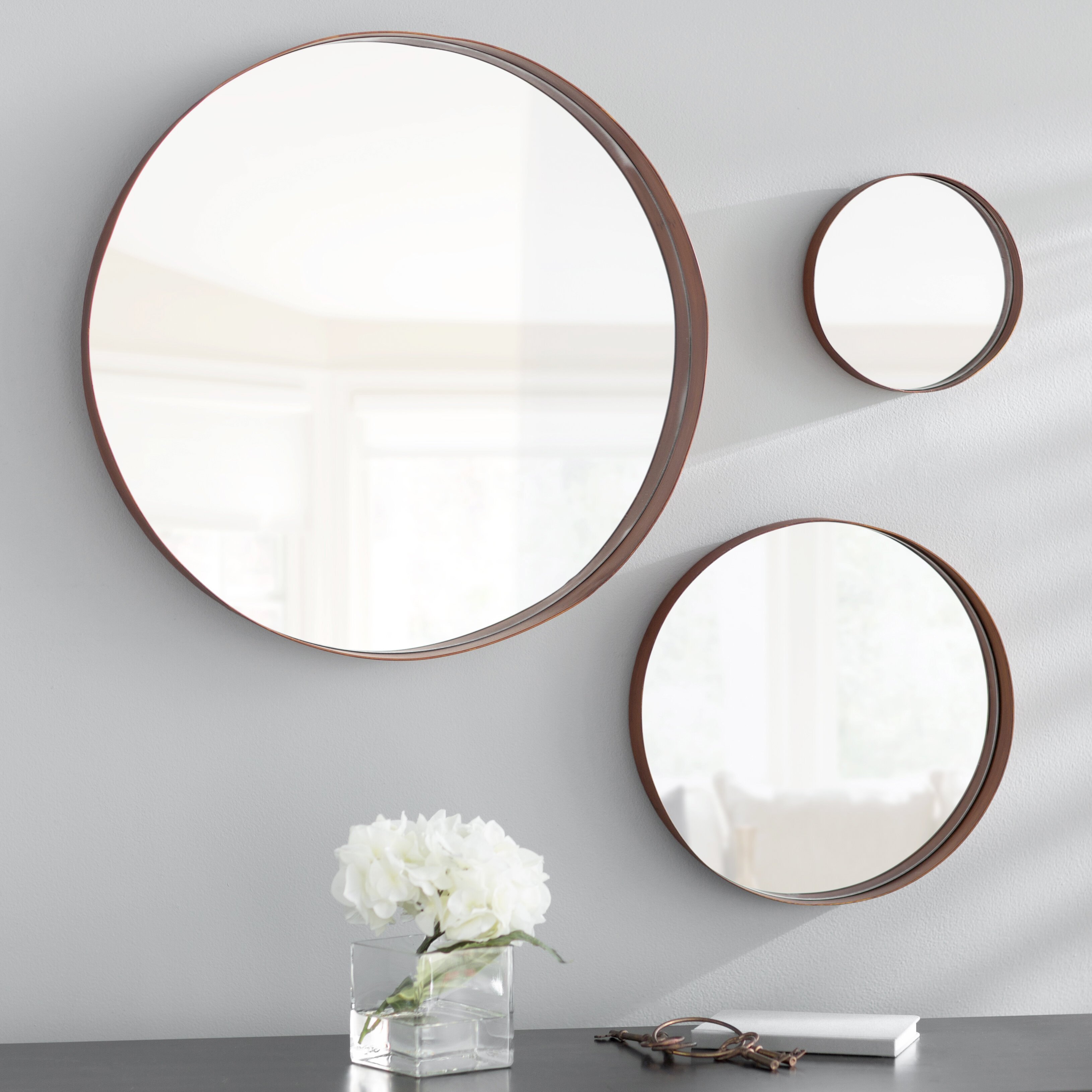 Купить комплект зеркал. Круглое зеркало икеа 110 см. Зеркало икеа круглое настенное. Зеркало Burgio Mirror. Круглое зеркало в интерьере.