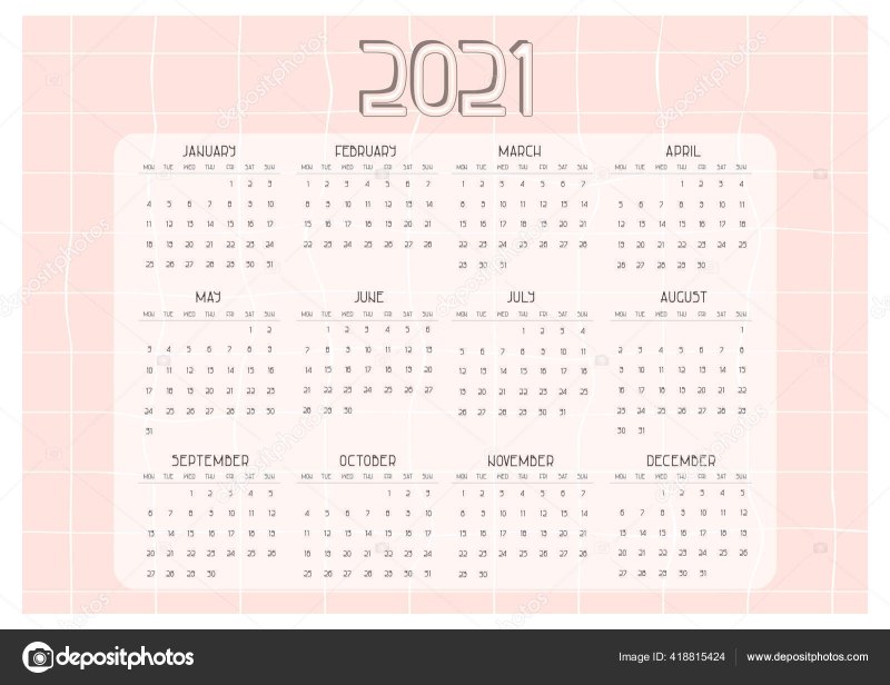 Календарь 2021 розовый