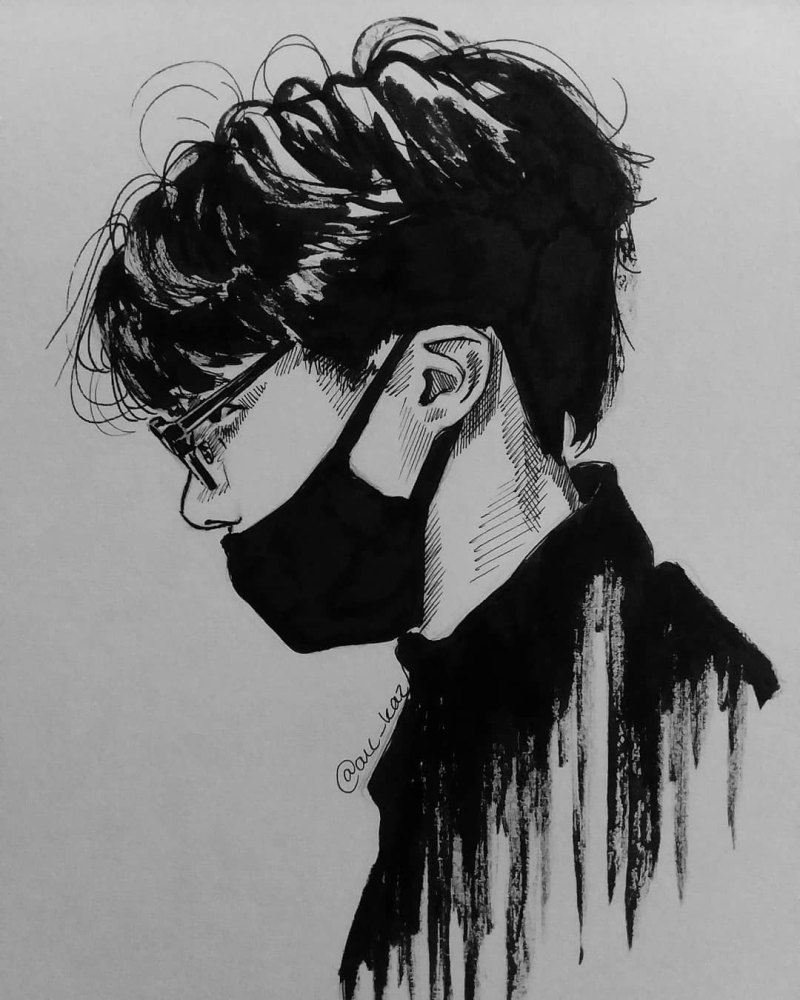 Черно белые депрессивные арты