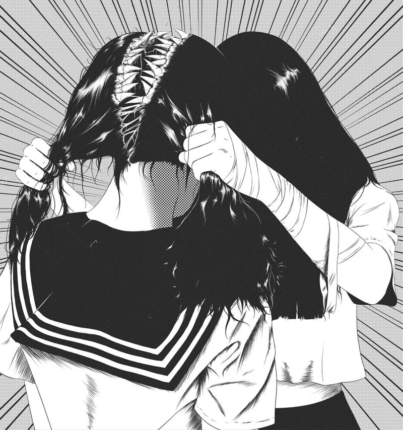 Эстетика тела аниме чб