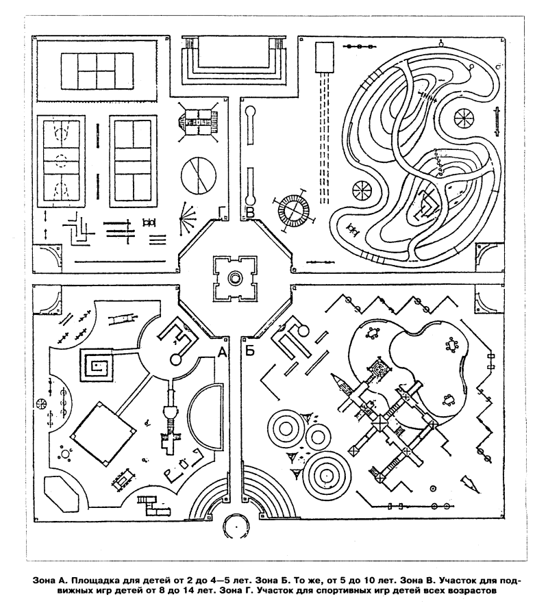 Генеральный план детской площадки чертеж