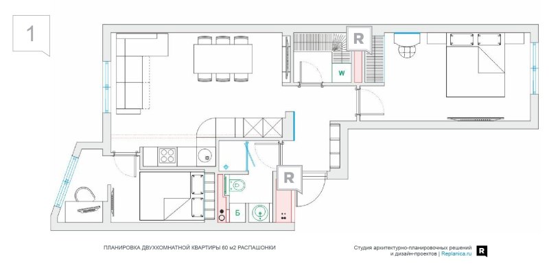 Планировка квартиры распашонки 56 кв м 3 комнатная