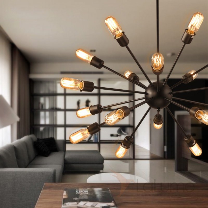 Люстра Round Glass Chandelier - Modern Style Living Room Lighting