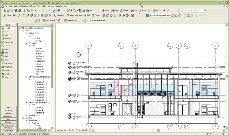 Организация диспетчера проекта в revit